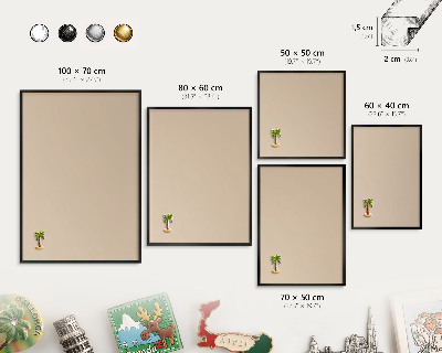 Panou magnetic mural decorativ cadru negru Portocaliu bej