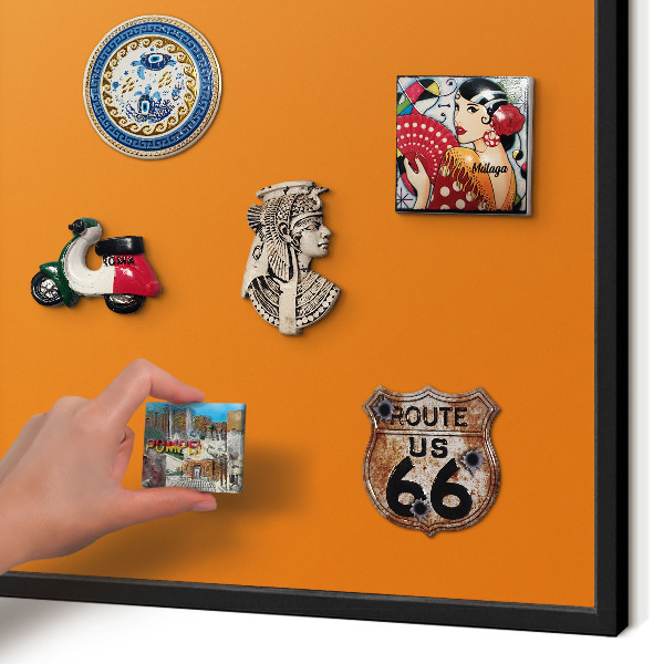 Panou magnetic mural decorativ cadru negru Portocaliu puternic
