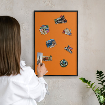 Panou magnetic mural decorativ cadru negru Portocaliu puternic