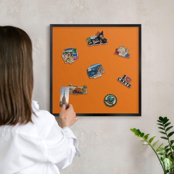 Panou magnetic mural decorativ cadru negru Portocaliu puternic