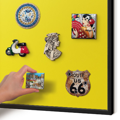 Panou magnetic mural decorativ cadru negru Galben intens