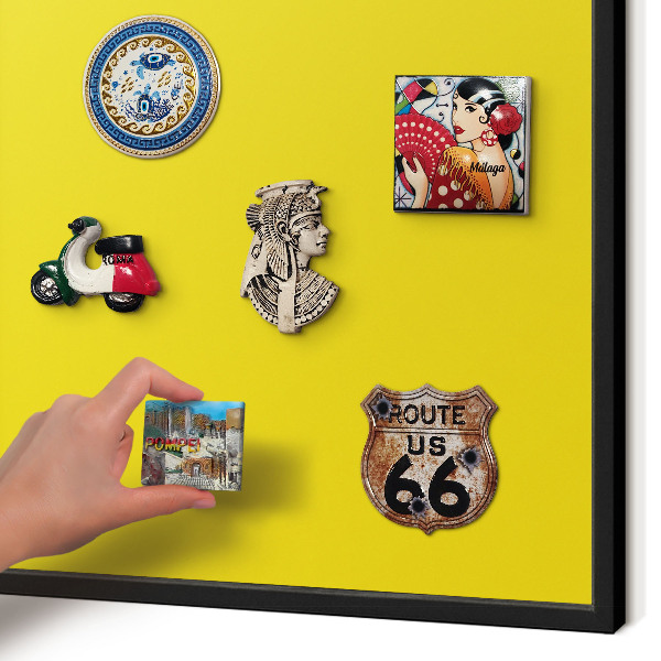 Panou magnetic mural decorativ cadru negru Galben intens