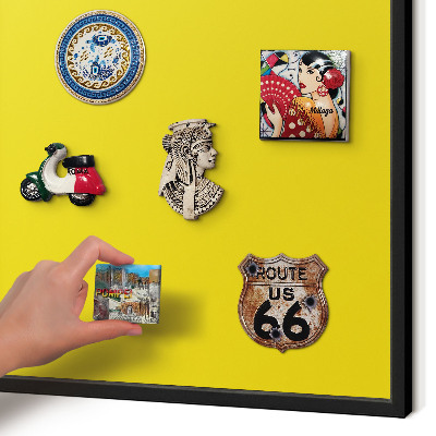 Panou magnetic mural decorativ cadru negru Galben intens