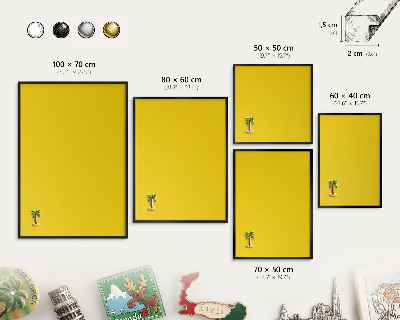 Panou magnetic mural decorativ cadru negru Galben intens