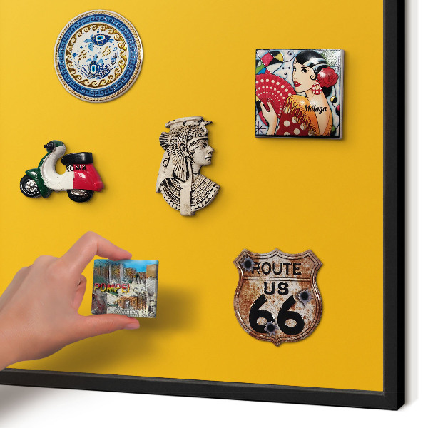 Panou magnetic mural decorativ cadru negru Portocaliu intens