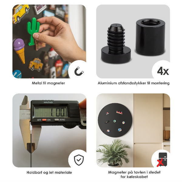 Tablă magnetică pentru colecția de magneți rotundă neagră
