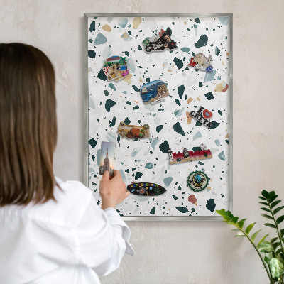 Panou magnetic înrămat pentru magneți de culoare argintie Modele dinamice