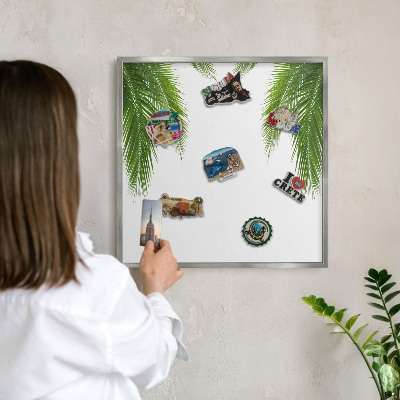 Panou magnetic înrămat pentru magneți de culoare argintie Natură exotică