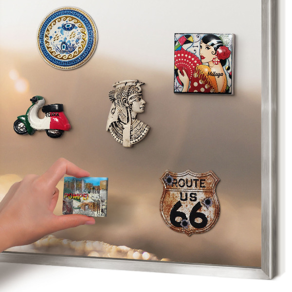 Panou magnetic înrămat pentru magneți de culoare argintie Călătorii retro