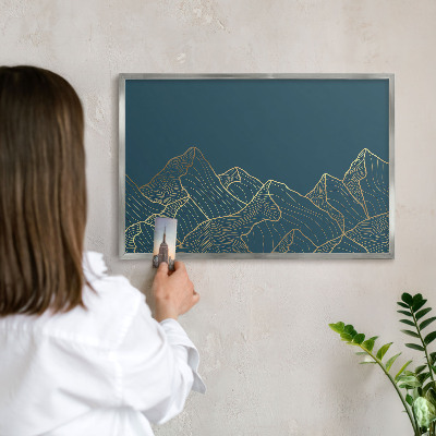 Tablă magnetică pentru colecția de magneți cadru argintiu Minimalismul montan