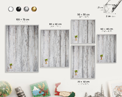 Panou magnetic înrămat pentru magneți de culoare argintie Lemn rustic