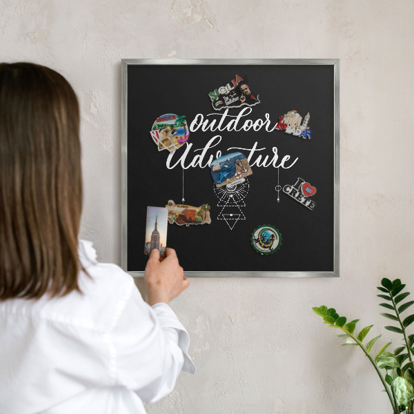 Tablă magnetică pentru colecția de magneți cadru argintiu Aventură în aer liber