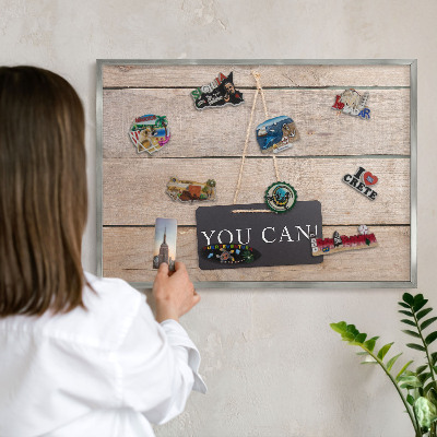 Panou magnetic înrămat pentru magneți de culoare argintie Motivație în fiecare zi