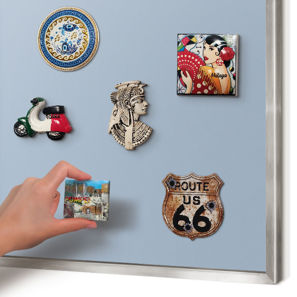 Tablă magnetică pentru colecția de magneți cadru argintiu Albastru pastel