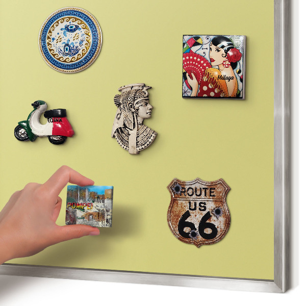 Panou magnetic înrămat pentru magneți de culoare argintie Muștar deschis