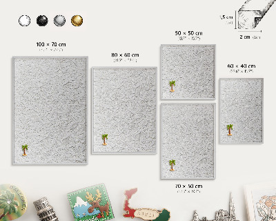Panou magnetic înrămat pentru magneți de culoare argintie Eleganță ajurata