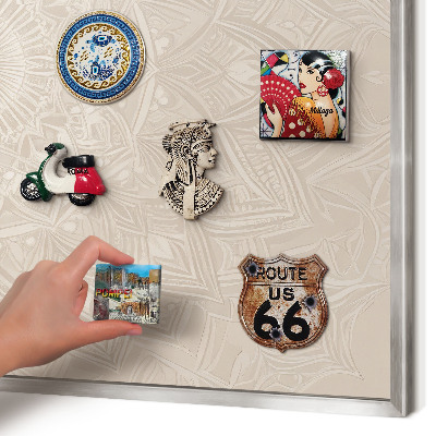 Tablă magnetică pentru colecția de magneți cadru argintiu Mandala decorativă