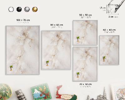 Panou magnetic înrămat pentru magneți de culoare argintie Eleganță florală