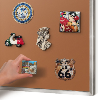 Panou magnetic înrămat pentru magneți de culoare argintie Portocaliu închis