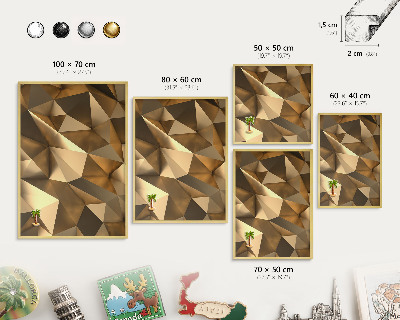 Tablă magnetică pentru magneți din vacanță cadru auriu Geometrie caldă