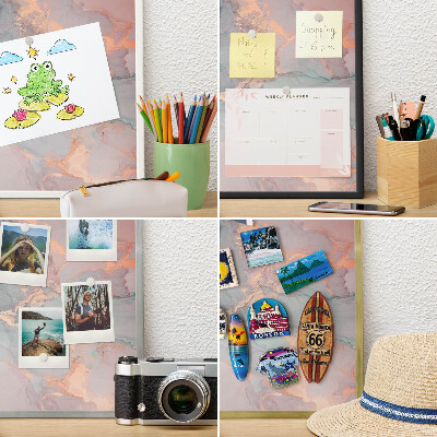Tablă magnetică pentru magneți din vacanță cadru auriu Abstracție colorată
