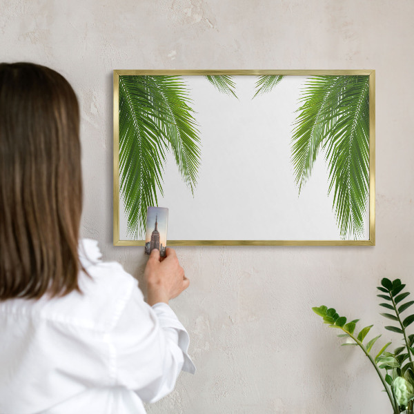 Tablă magnetică de perete în cadru auriu Natură exotică