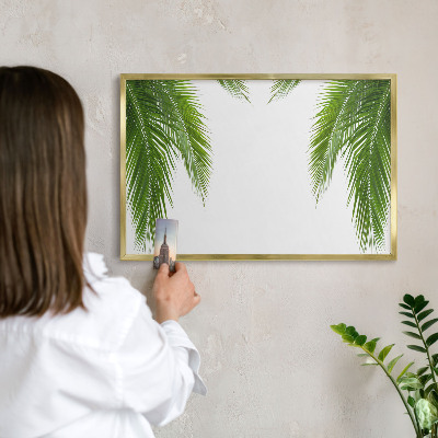 Tablă magnetică de perete în cadru auriu Natură exotică