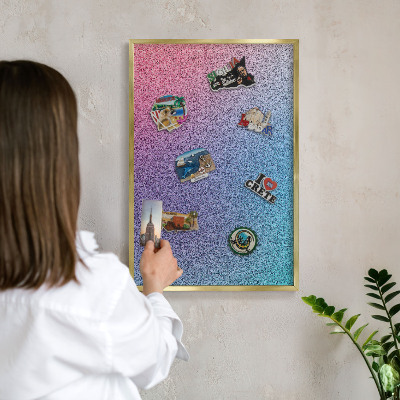 Tablă magnetică pentru magneți din vacanță cadru auriu Gradient colorat