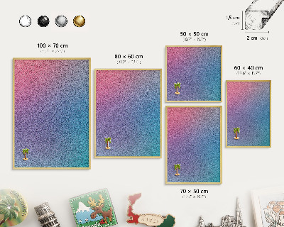 Tablă magnetică pentru magneți din vacanță cadru auriu Gradient colorat