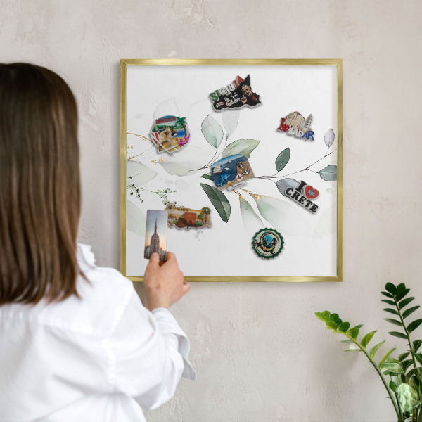 Tablă magnetică pentru magneți din vacanță cadru auriu Eleganță botanică