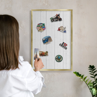 Tablă magnetică de perete în cadru auriu Table albe