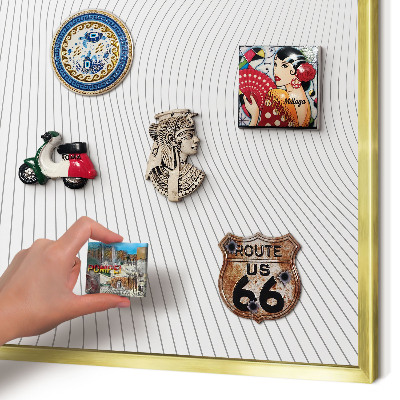 Tablă magnetică pentru magneți din vacanță cadru auriu Unde liniare
