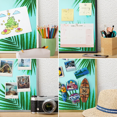 Tablă magnetică pentru magneți din vacanță cadru auriu Frunze verzi
