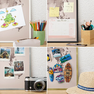 Tablă magnetică pentru magneți din vacanță cadru auriu Harta lumii