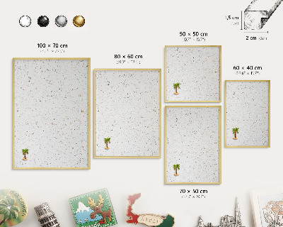 Tablă magnetică pentru magneți din vacanță cadru auriu Model de terrazzo