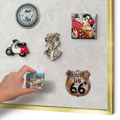 Tablă magnetică pentru magneți din vacanță cadru auriu Marmură gri