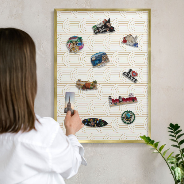 Tablă magnetică de perete în cadru auriu Arcuri artistice