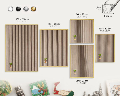 Tablă magnetică de perete în cadru auriu Structură calmă