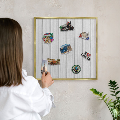 Tablă magnetică pentru magneți din vacanță cadru auriu Dungi minimaliste