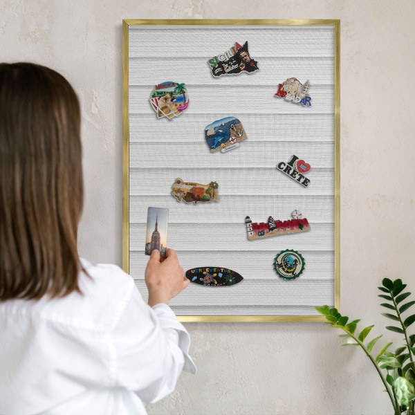 Tablă magnetică pentru magneți din vacanță cadru auriu Dungi minimaliste