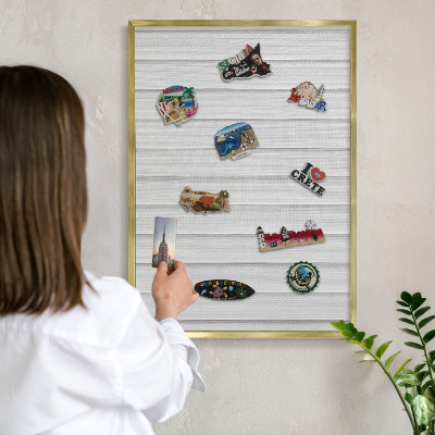Tablă magnetică pentru magneți din vacanță cadru auriu Dungi minimaliste