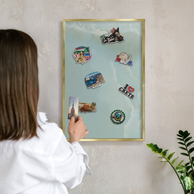 Tablă magnetică pentru magneți din vacanță cadru auriu Armonie pașnică