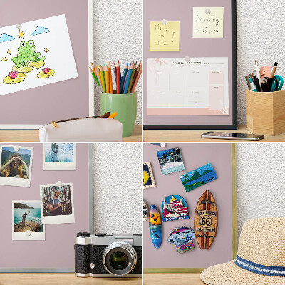 Tablă magnetică pentru magneți din vacanță cadru auriu Liliac pastelat
