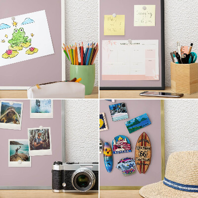 Tablă magnetică pentru magneți din vacanță cadru auriu Liliac pastelat