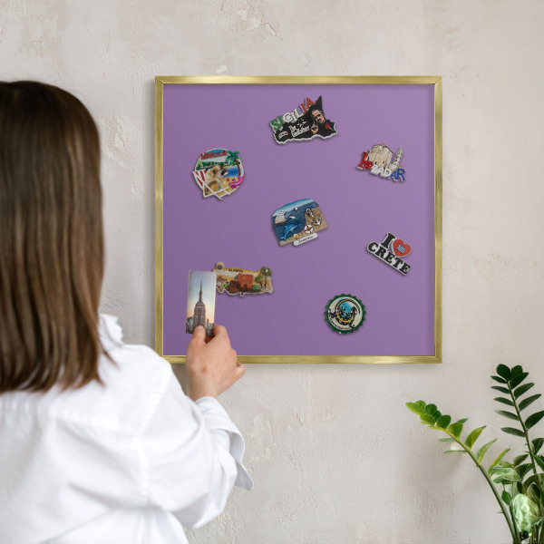 Tablă magnetică pentru magneți din vacanță cadru auriu Violet