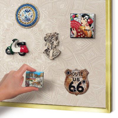 Tablă magnetică pentru magneți din vacanță cadru auriu Mandala decorativă