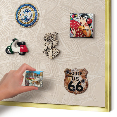 Tablă magnetică pentru magneți din vacanță cadru auriu Mandala decorativă