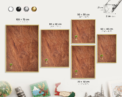 Tablă magnetică pentru magneți din vacanță cadru auriu Fibre de lemn