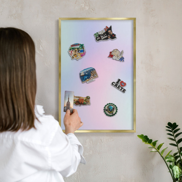 Tablă magnetică pentru magneți din vacanță cadru auriu Gradient pastel