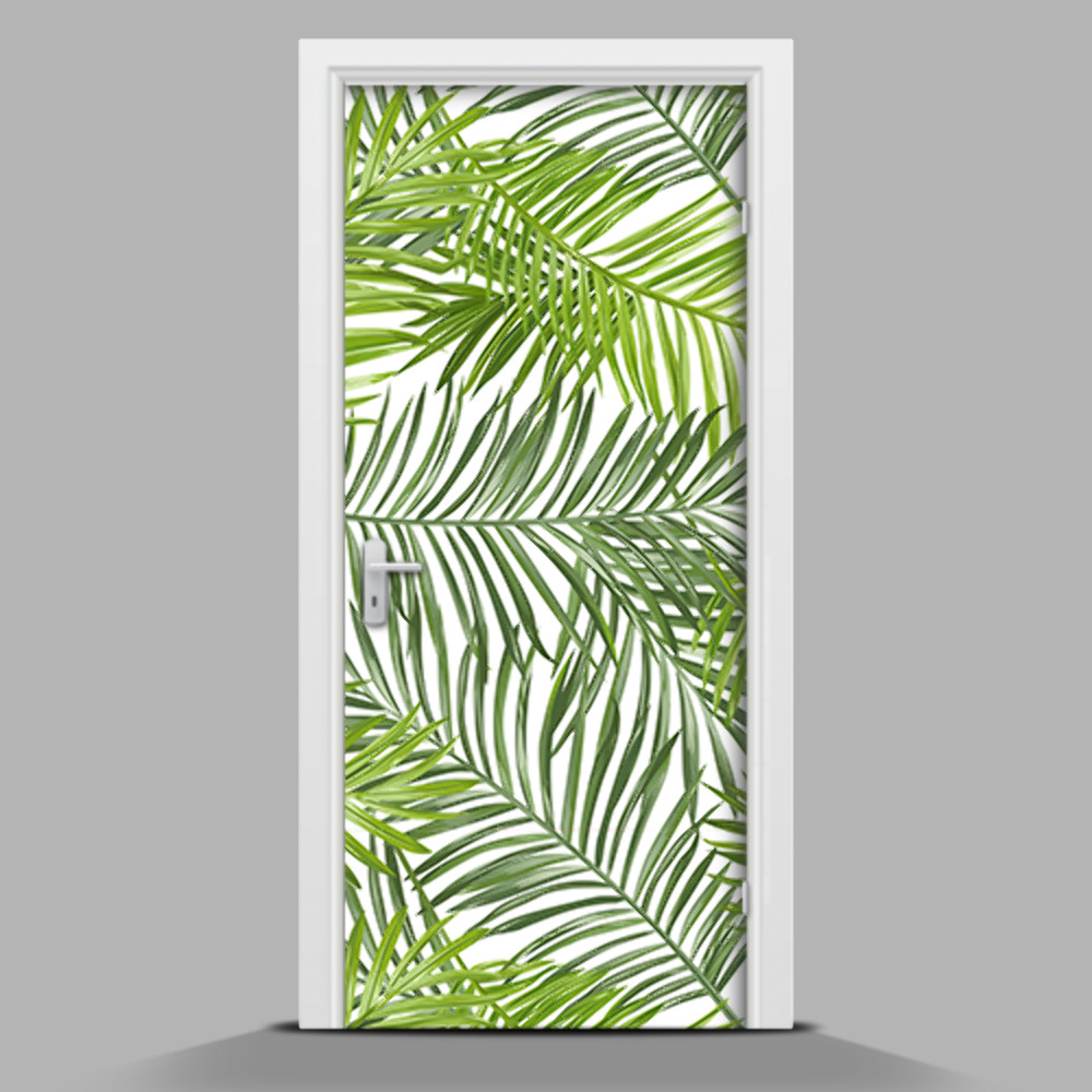 Autocolant uşă frunze de palmier